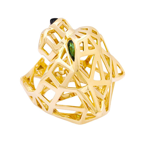 Bague 53 Bague Cartier, "Panthère de Cartier", or jaune, tsavorites, onyx. 58 Facettes 34839