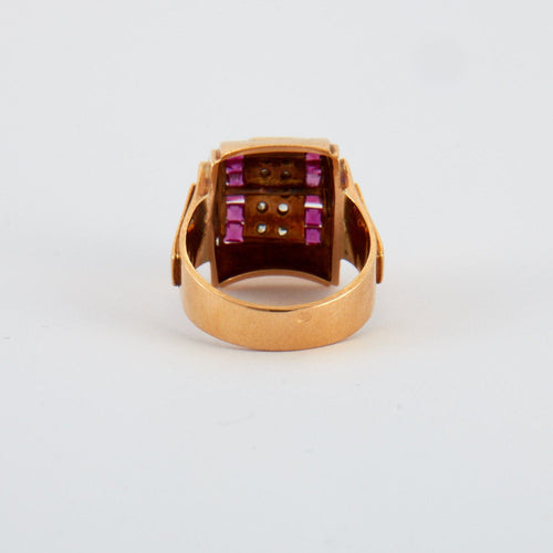 Bague 55 Bague Tank Or Rose 58 Facettes