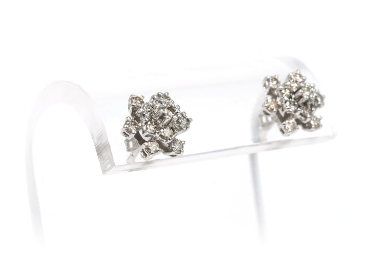 Contemporary white gold earrings, diamonds (+- 0.52ct) 