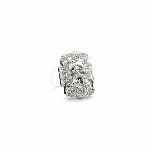 Bague 56 Art déco - Bague platine - diamants 3,72 carats 58 Facettes 1.0000795/5