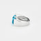 Bague 52 Bague or blanc avec 2 Aigue-Marines centrale sertie de diamants 58 Facettes 1-0000101/1