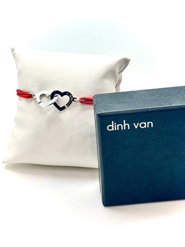 Bracelet DINH VAN - BRACELET R13 or blanc Double Coeur 58 Facettes M9046