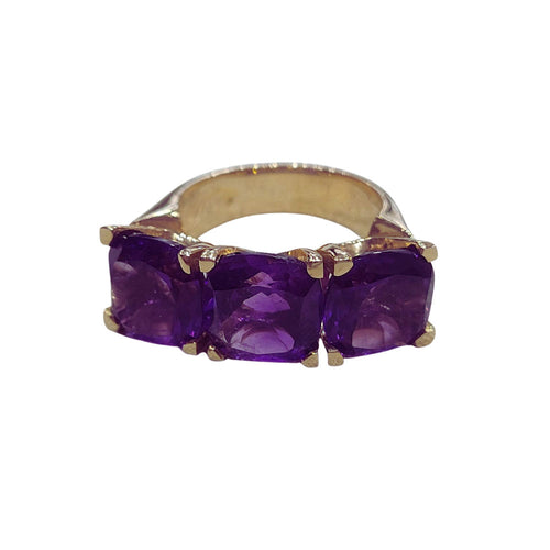 Ametist ve pembe altın yüzük 