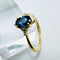 Bague 55 Bague en or jaune avec saphir bleu de Ceylan et diamants 58 Facettes 50364