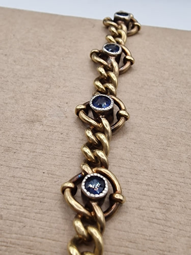 Bracelet Bracelet vintage saphirs 0,60 ct environ en or jaune 18k des années 1960 58 Facettes