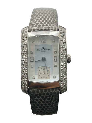 Montre Baume & Mercier Hampton Milleis Or blanc 18 carats et diamants 58 Facettes