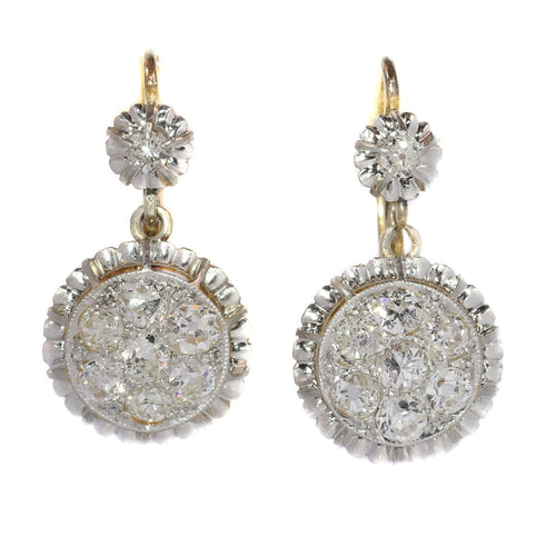 Boucles d'oreilles Boucles d'oreilles pendantes courtes en diamant Art Déco 58 Facettes 20212-0255