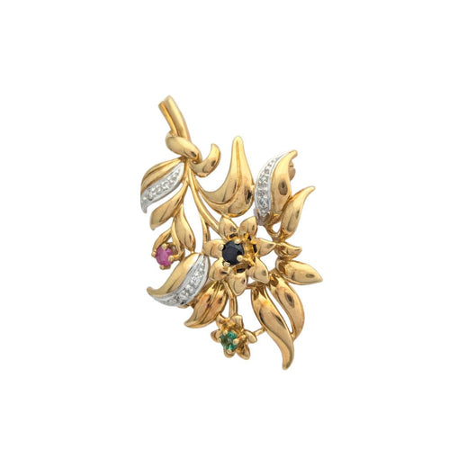 Broche Broche florale en or jaune 58 Facettes 31190