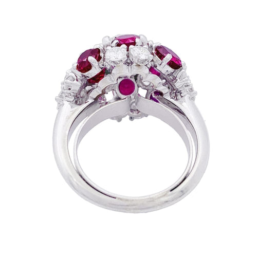 Bague 52 Bague platine, diamants, rubis. 58 Facettes 33584