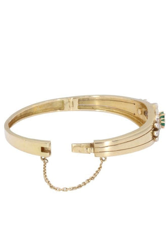 Bracelet BRACELET JONC ÉMERAUDES ET DIAMANTS 58 Facettes 096021