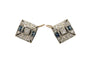 Boucles d'oreilles Boucles d'oreilles géométriques Art Déco avec diamants et saphirs, Autriche-Hongrie. 58 Facettes 11281
