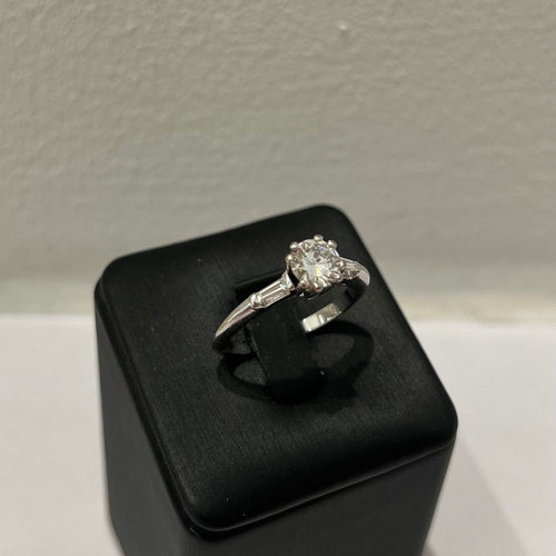 Bague 57 Bague de fiançailles or blanc diamant 58 Facettes