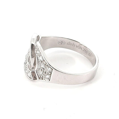 Bague 58 DINH VAN - Bague Menottes R12 or blanc et diamants 58 Facettes 62555