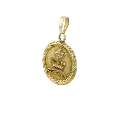 Pendentif Pendentif Augis en or jaune diamant et rubis 58 Facettes 33378