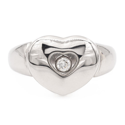 Bague 55 Chopard Bague Happy Diamonds Or blanc Diamant 58 Facettes 2308894CN