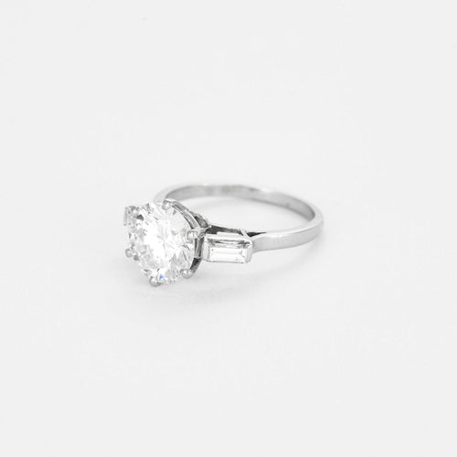 Bague 50 Solitaire en platine et diamants 58 Facettes 240752