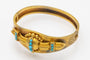 Bracelet Bracelet victorien en or jaune à haute teneur en carats avec turquoises, Grande-Bretagne, 1850-1880 58 Facettes 10605
