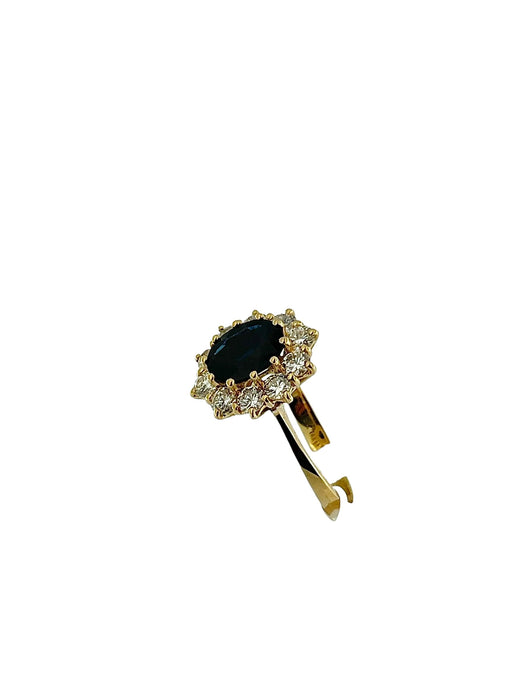Yellow gold sapphire and diamond cocktail ring