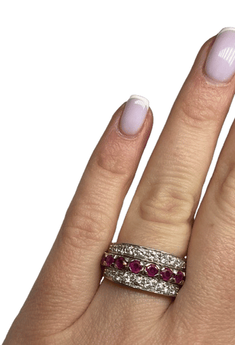 Bague 51 Bague amovible or diamants rubis saphirs 58 Facettes 240206