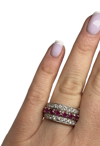 Bague 51 Bague amovible or diamants rubis saphirs 58 Facettes 240206