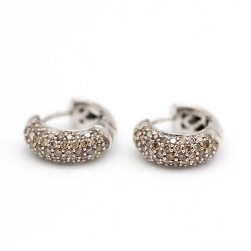 Boucles d'oreilles Boucles d'oreilles Champagne en or blanc et diamants 58 Facettes D364823SO