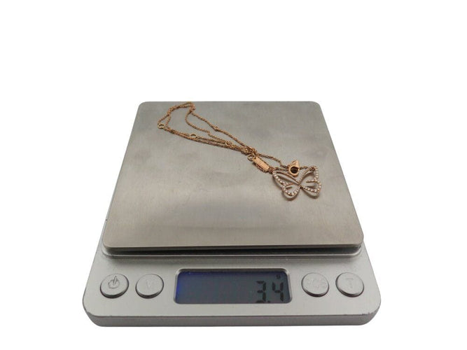 Collier collier MESSIKA papillon pm 04145-0068 or rose 18 carats et diamants 0,58 ct 58 Facettes 268899