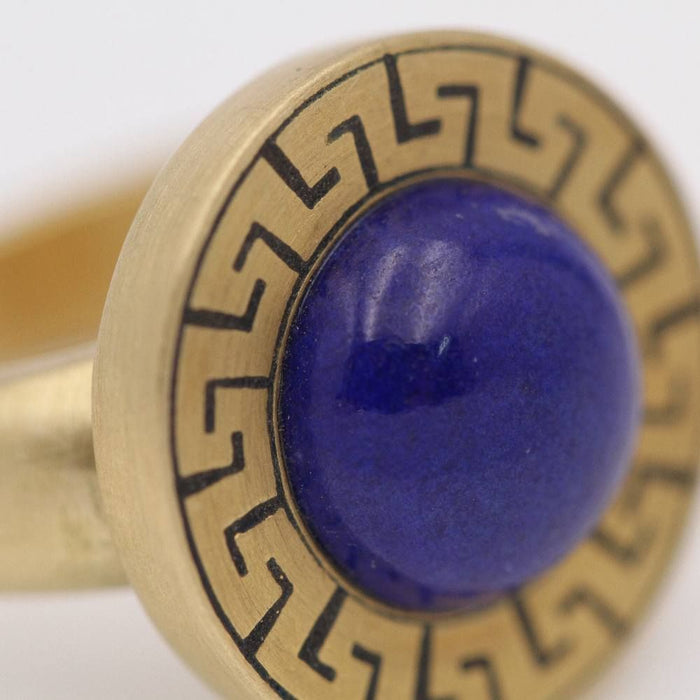 AZTECA Gouden Ring met Lapis Lazuli