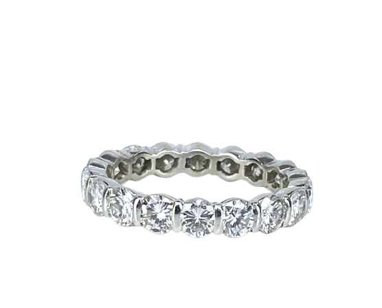 Bague 53 Alliance en or blanc et platine, 18 diamants 2,70 carats 58 Facettes AB642