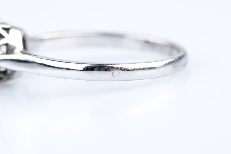 Bague 56 Bague ancienne or blanc, diamant 0,22 ct 58 Facettes BG31200303-107