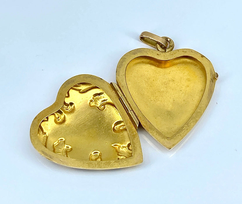 Pendentif coeur ouvrant en or jaune 18 carats 58 Facettes AB452