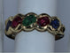 Bague 53 Bague baroque en or jaune mélange émeraude, rubis, saphir 58 Facettes BA-53