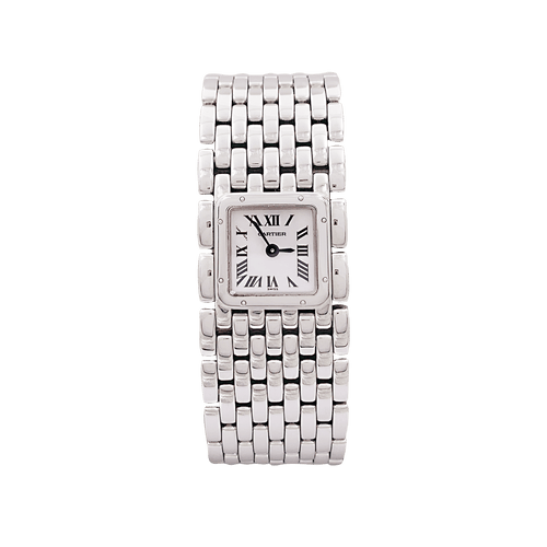 Montre Montre Cartier "Panthère ruban" en acier et nacre. 58 Facettes 34465