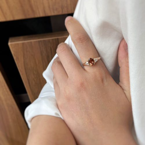 Bague 58 Bague - Or, Diamant & Tourmaline Rose 58 Facettes 250150R