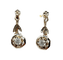 Boucles d'oreilles Dormeuses antique or jaune 18k fleur et spinelles blancs (circa 1920) 58 Facettes A06159