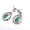 Boucles d'oreilles Boucles d’oreilles en platine avec émeraudes goutte et diamants 58 Facettes