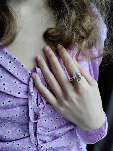 Bague 54 / Aigue-marine Bague aigue-marine 58 Facettes 515