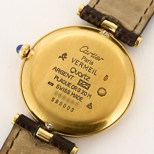 Montre CARTIER - Montre Modèle Vendôme Must en argent plaqué or cadran "deux tons" gris et blanc 58 Facettes