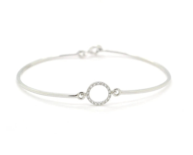 Bracelet Bracelet semi-rigide en or blanc et diamants 58 Facettes 13440