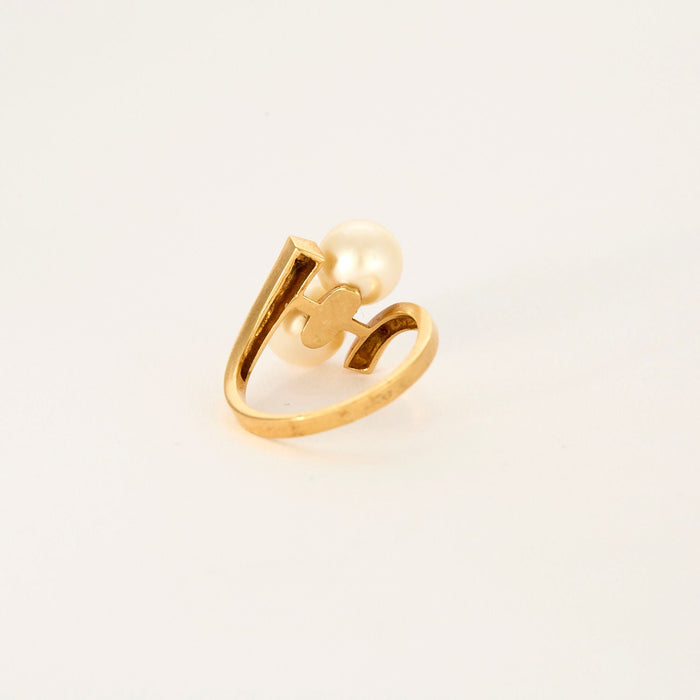 Ring Toi & Moi yellow gold pearl