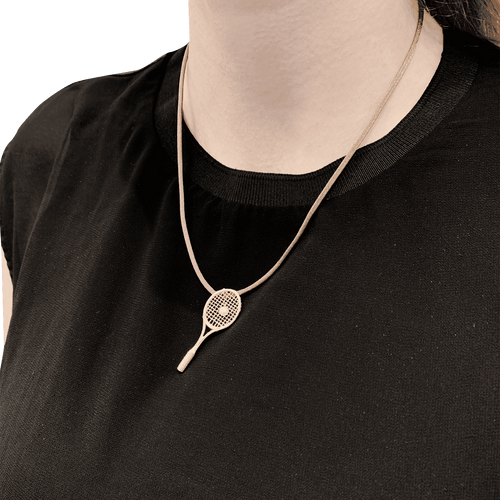 Pendentif Pendentif « Raquette », or jaune, perle. 58 Facettes 34804