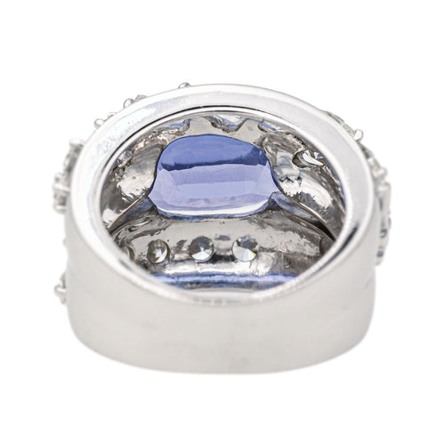 Bague 51 Bague Cocktail Or blanc Tanzanite, Diamant 58 Facettes 3411145CN