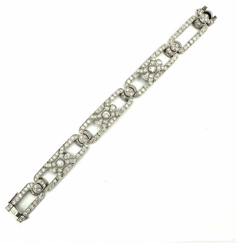 Bracelet Bracelet Art-Déco platine et diamants (9.4ct) 58 Facettes
