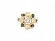 Bague 51 bague marguerite victorienne t51 sertie diamants 1.21ct saphir or jaune 18k 58 Facettes 270500