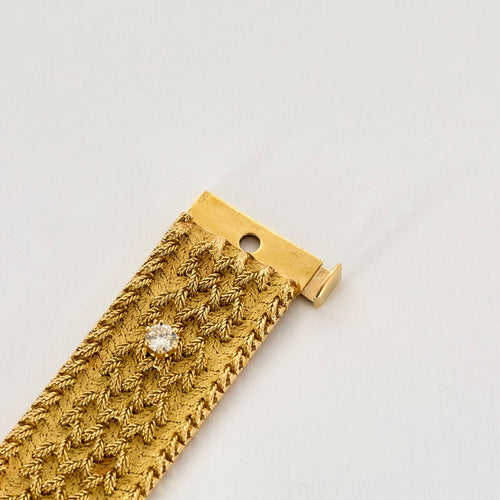 Bracelet Bracelet ruban en or jaune et diamants 58 Facettes PRG1854