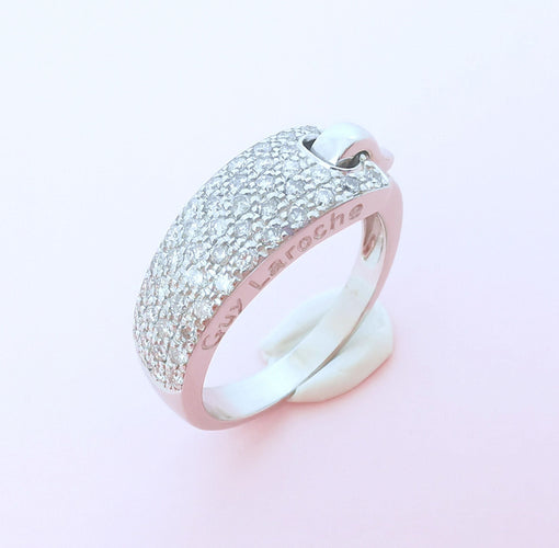 Bague 55 GUY LAROCHE - Bague Ceinture Diamants Or Blanc 58 Facettes AA 1645