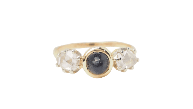 Bague 51 Bague En Or Jaune, Cabochon De Saphir Et Diamants 58 Facettes 32794