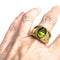 Bague 57 bague en or avec diamants et péridot 58 Facettes Q116B(948)