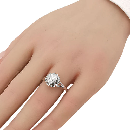 Bague 58 Bague dôme en or blanc & diamants 58 Facettes