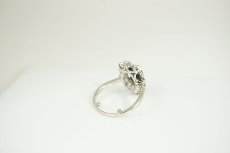 Bague 48 Bague pompadour saphir diamants Art Déco 58 Facettes SQ0030869