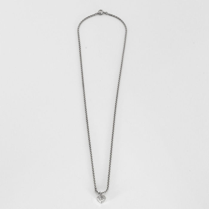 Collier Collier or blanc diamant taille coeur 58 Facettes LP545